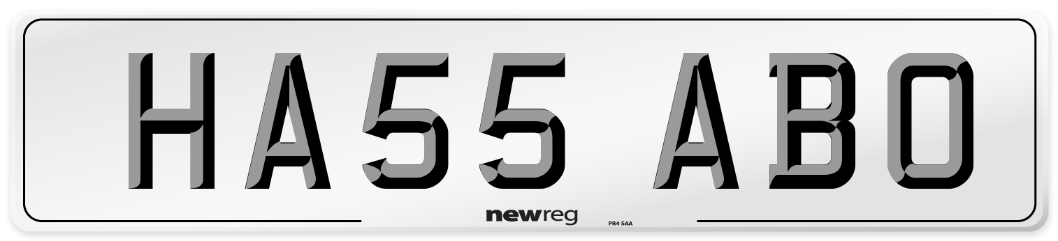 HA55 ABO Number Plate from New Reg
